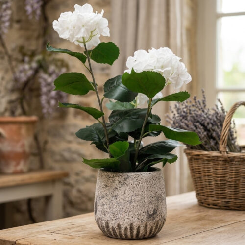 Grijze bloempot craquelé