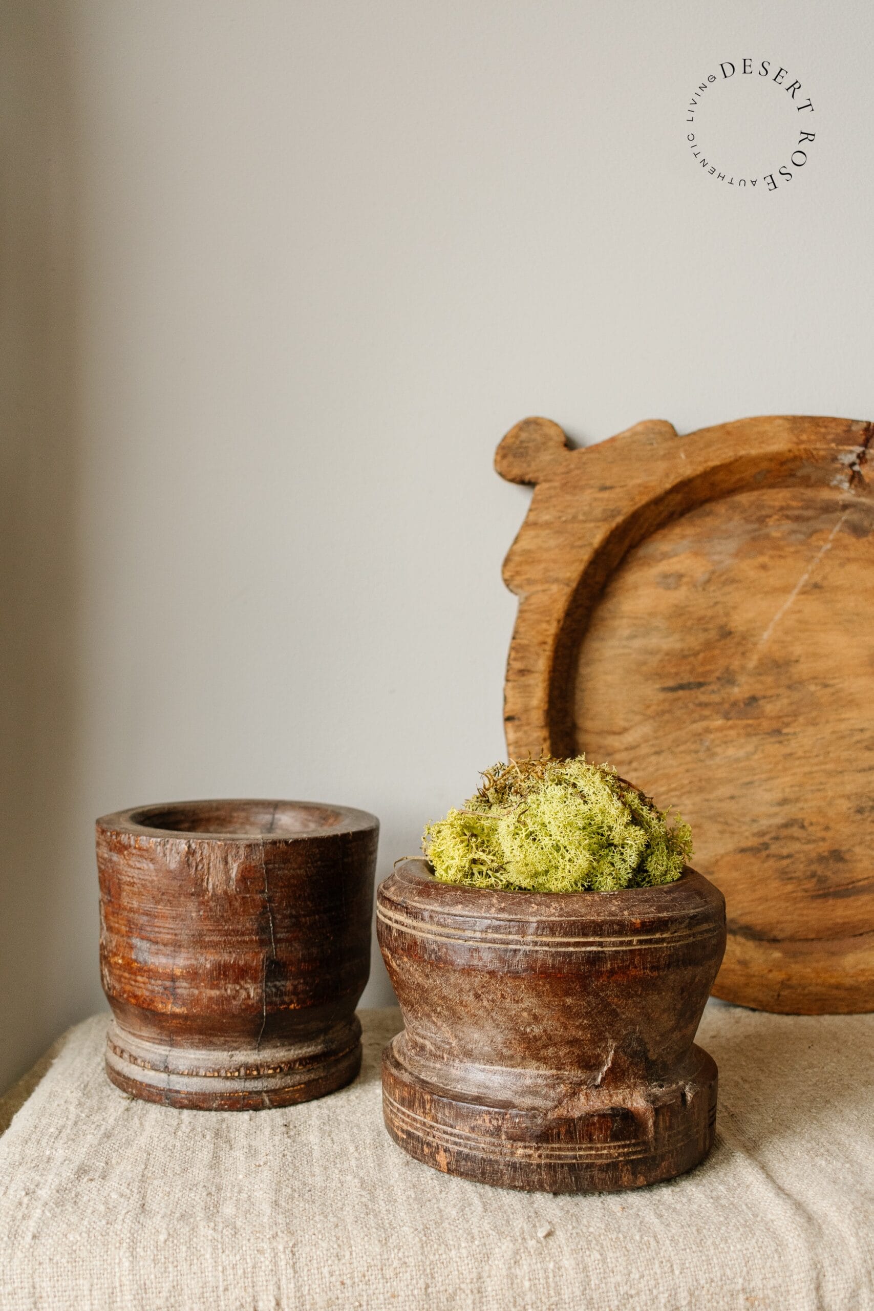 Oude houten vijzel Oude houten vijzel