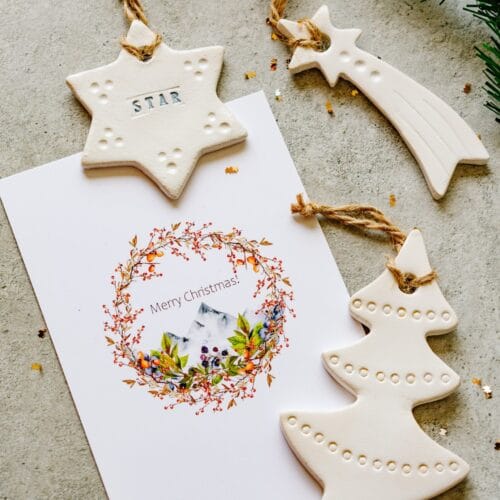 Giftset Keramische Kersthangers 6 Keramische kerst hangers