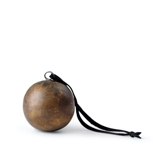 Metalen Kerstbal - antiek bruin 4 Kerstbal antiek goud