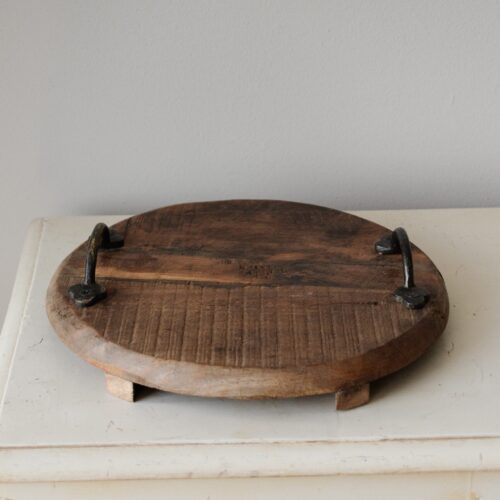 Houten plateau rond 4 Houten dienblad rond