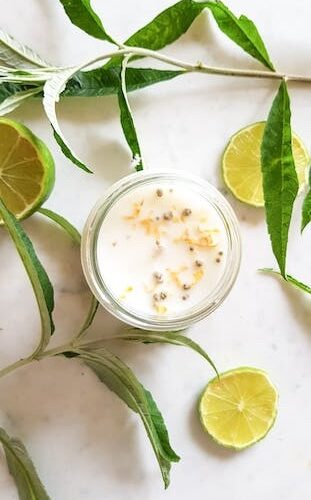 Gezonde natuurlijke geurkaars citroen