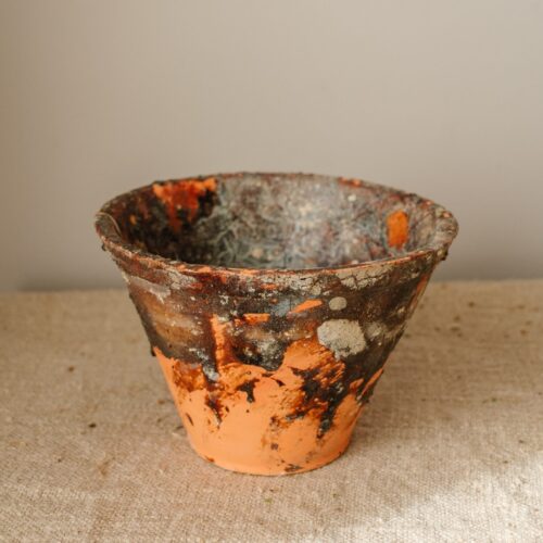 Brocante Franse terracotta harspotten