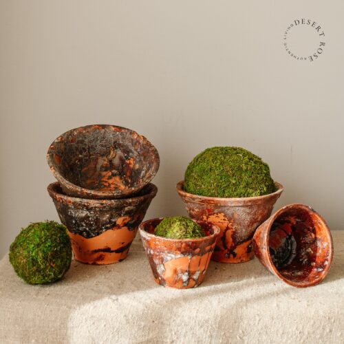 Brocante Franse terracotta harspotten