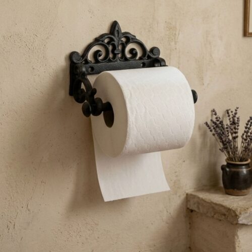 Toiletrolhouder gietijzer 2 WC rol houder gietijzer zwart