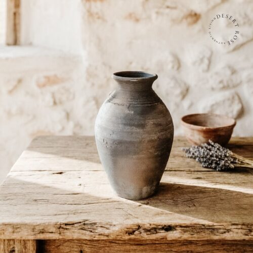 Zwarte matte keramische vaas