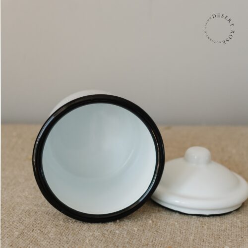 Brocante emaille voorraadpotje