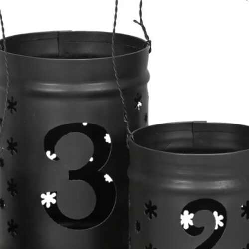 Set van 4 kleine Advent Lantaarns metaal