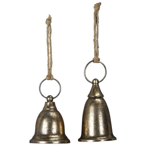 Gouden kerstklokken set van 2 6 Gouden kerstklokken
