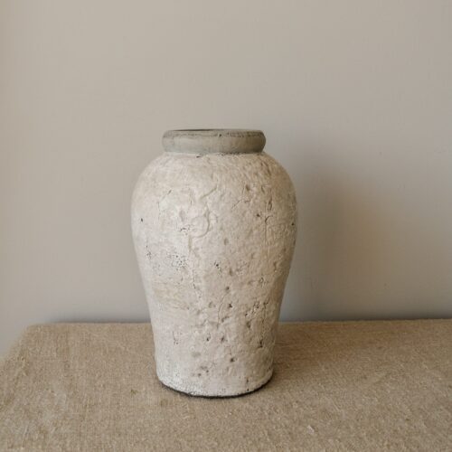 Witte keramische vaas