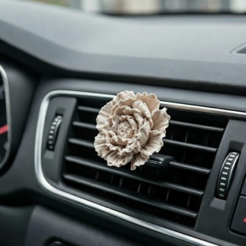 Autoverfrisser bloem beige