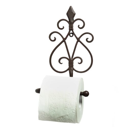 Toiletrolhoude gietijzer antiek bruin L