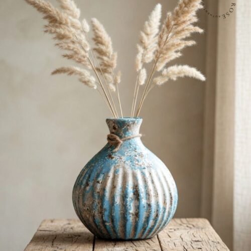 Aardewerk Vaasje turquoise