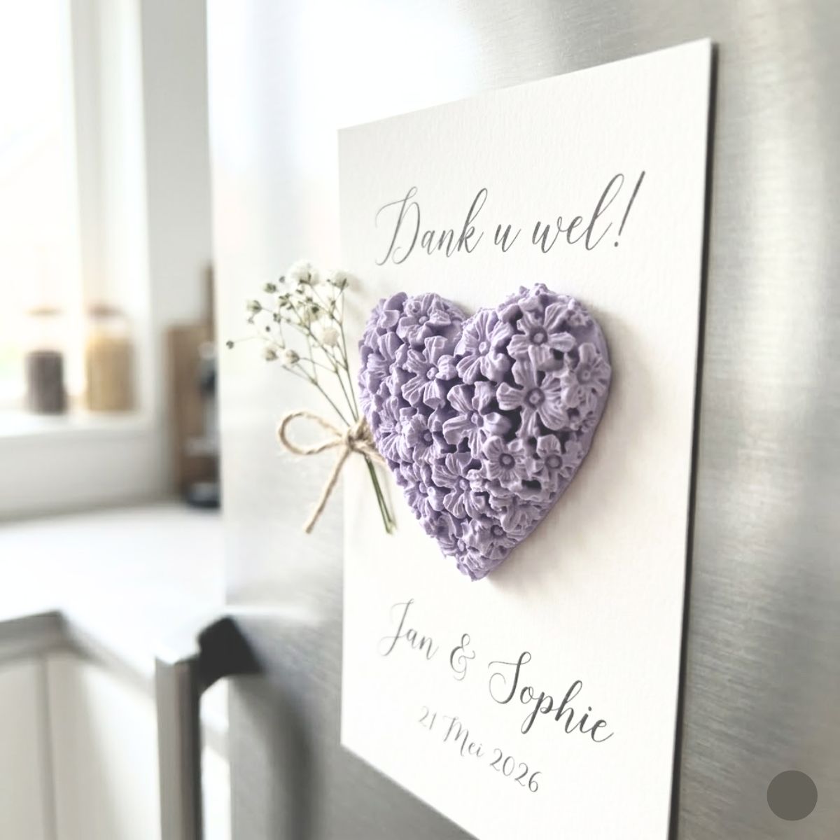 Trouwbedankje: Hart magneet 10st lavendel Trouwbedankje: Hart magneet 10st lavendel