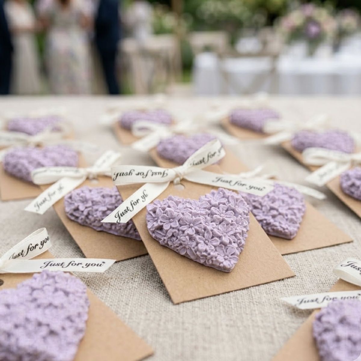 Trouwbedankje: Hart magneet 10st lavendel Trouwbedankje: Hart magneet 10st lavendel